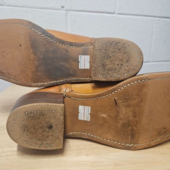 Vintage 70s Tall Campus Boots Mens 8 D Square Toe Orange USA Western - Picture 4 of 8